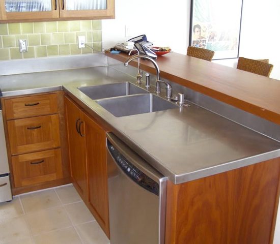 Residential stainless steel countertop